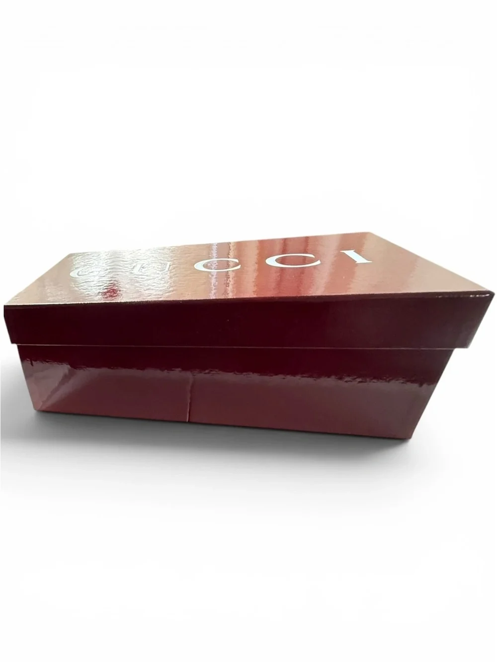 Authentic Gucci Burgundy Empty Shoe Storage Box With 2 Dust Bags Cards